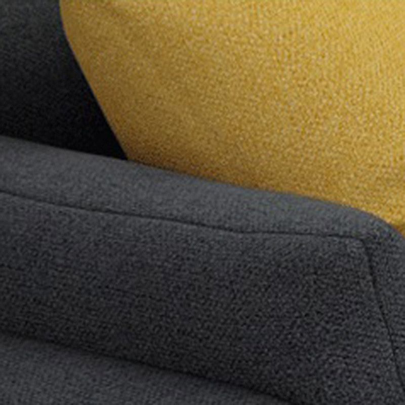 Modern Slipcovered Sofa & Chaise Fabric Flared Arm Sectional