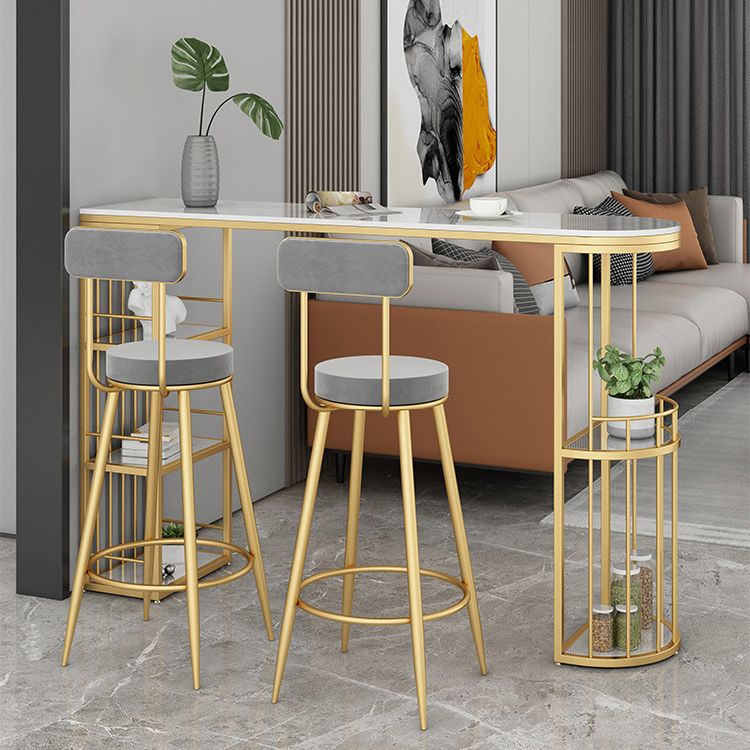 Luxurious Irregular Shape Bar Table Set 1/3 Pieces Sintered Stone Counter Table Set