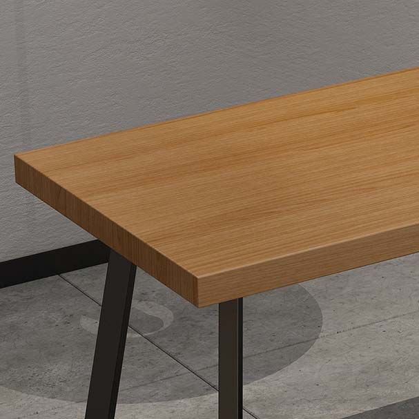 Industrial Double Pedestal Dining Table Wood Table for Cafe Bar