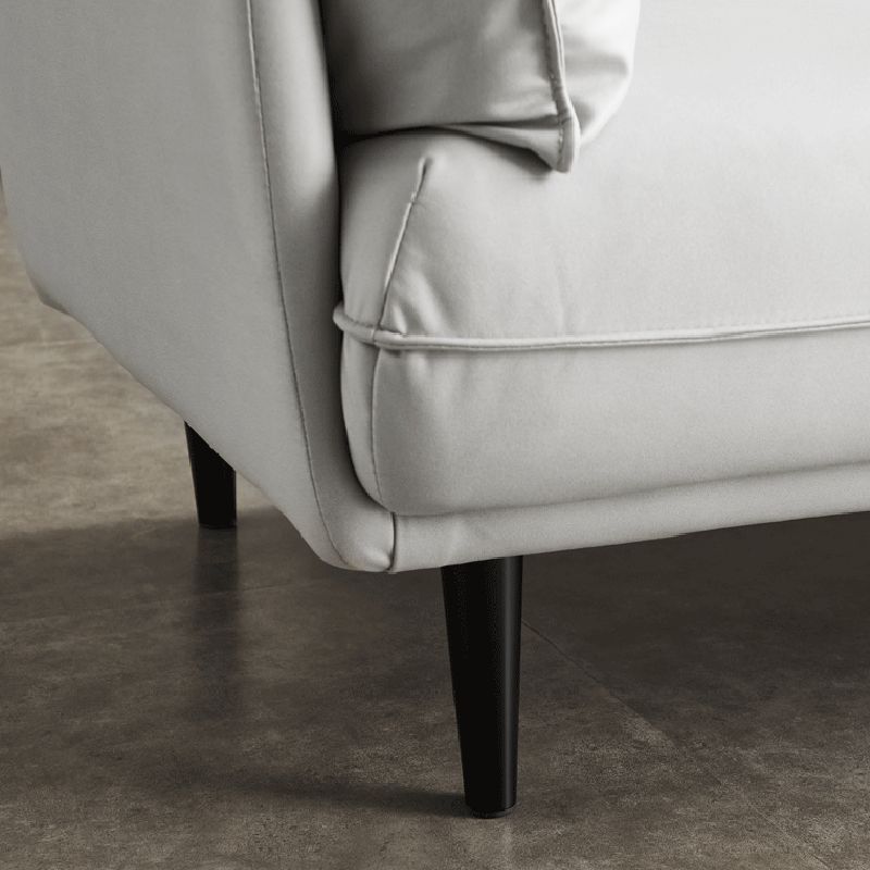 Modern Faux Leather Standard Settee Tuxedo Arm Sofa for Living Room