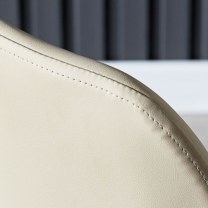 Modern Faux Leather Dining Chair Parsons Arm Chair with Black Legs