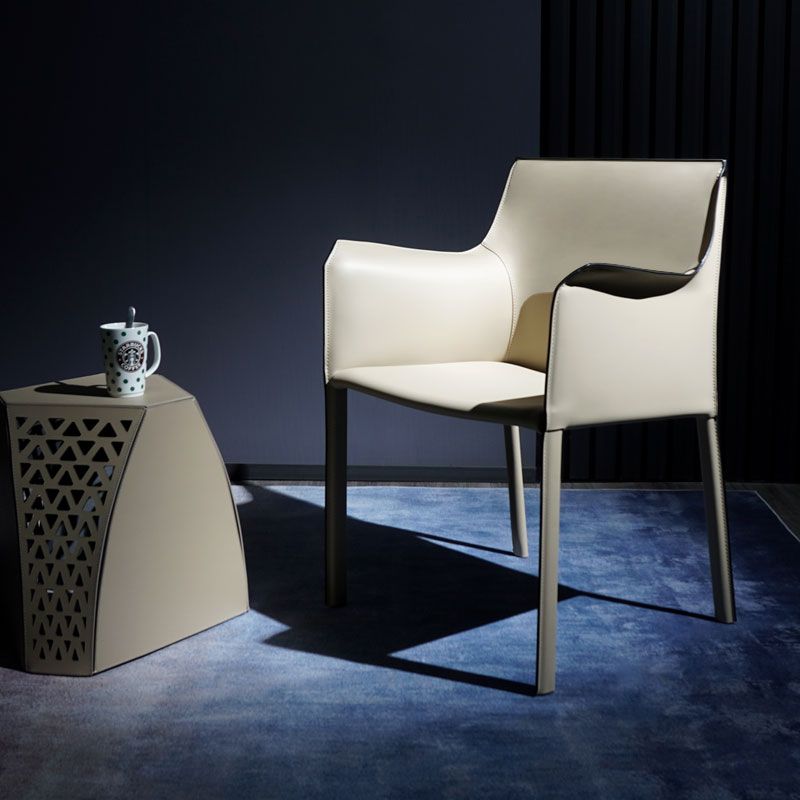 Chaise de salle à manger moderne en simili cuir, finition mate, fauteuils de salle à manger à dossier solide
