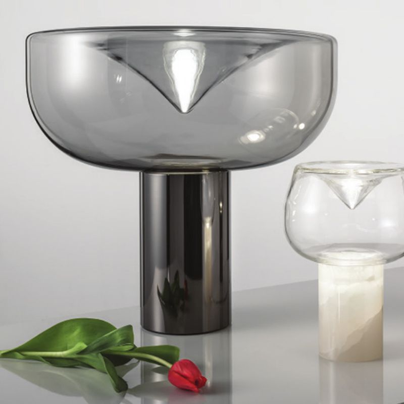 Lampe de table en verre de forme ronde, style moderne, 1 lampe de table