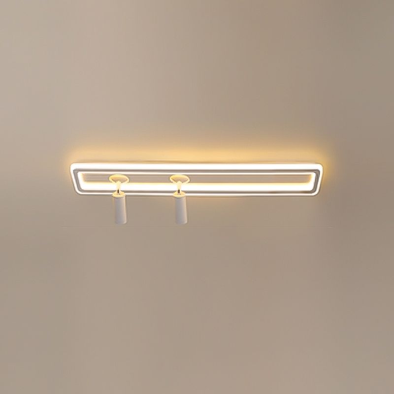 Metal Square Shade Flush Ceiling Light Modern Multi Lights Flush Mount Fixture in White