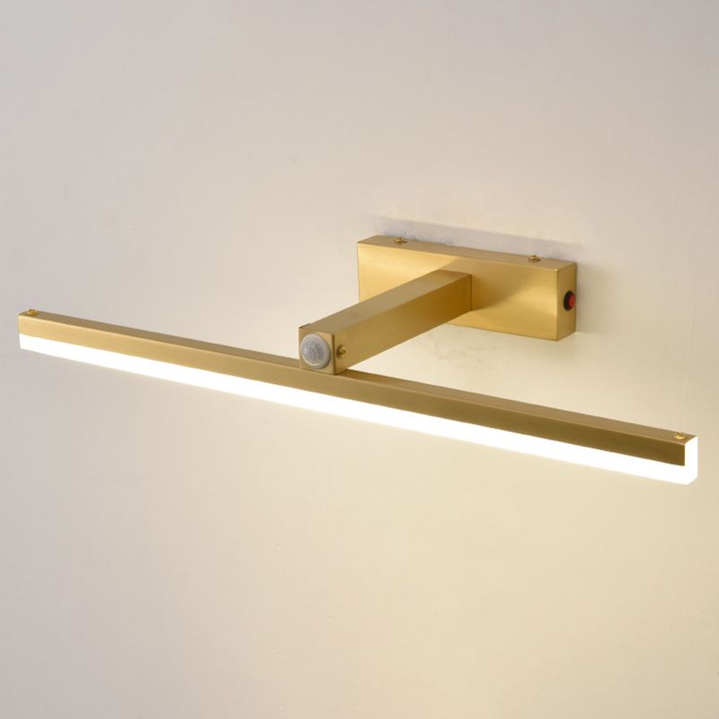 Modern Minimalist Linear Vanity Wall Light Fixtures Metal Vanity Sconce With Intelligent Sensor
