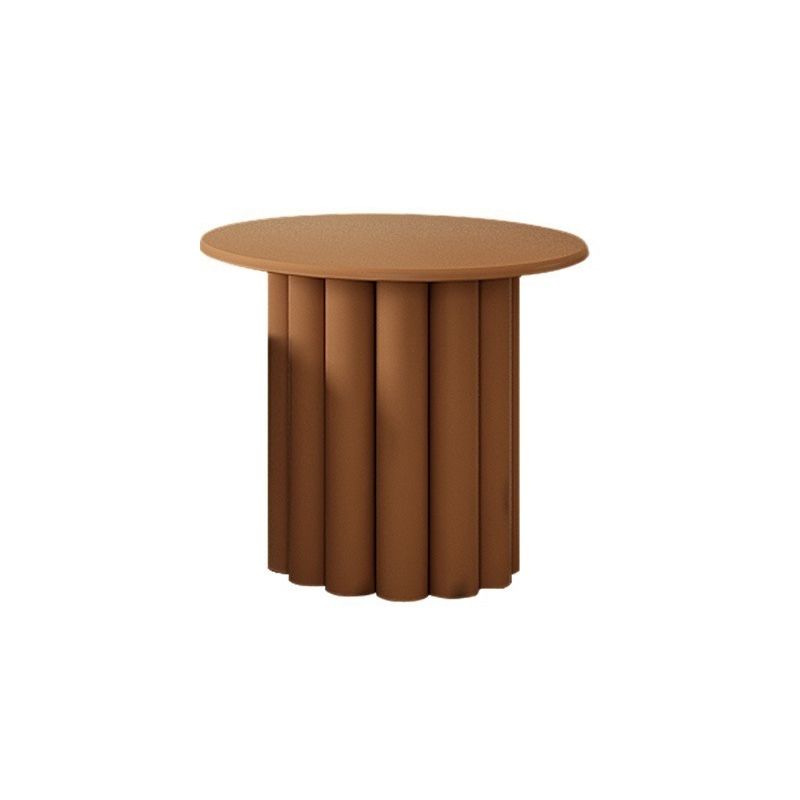 Solid Wood Coffee Table  Minimalist Coffee Table with Round Top for Living Room
