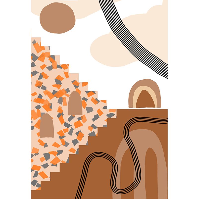 Abstract Pattern Illustration Mural Mildew Resistant Wallpaper Sleeping Room Wall Mural