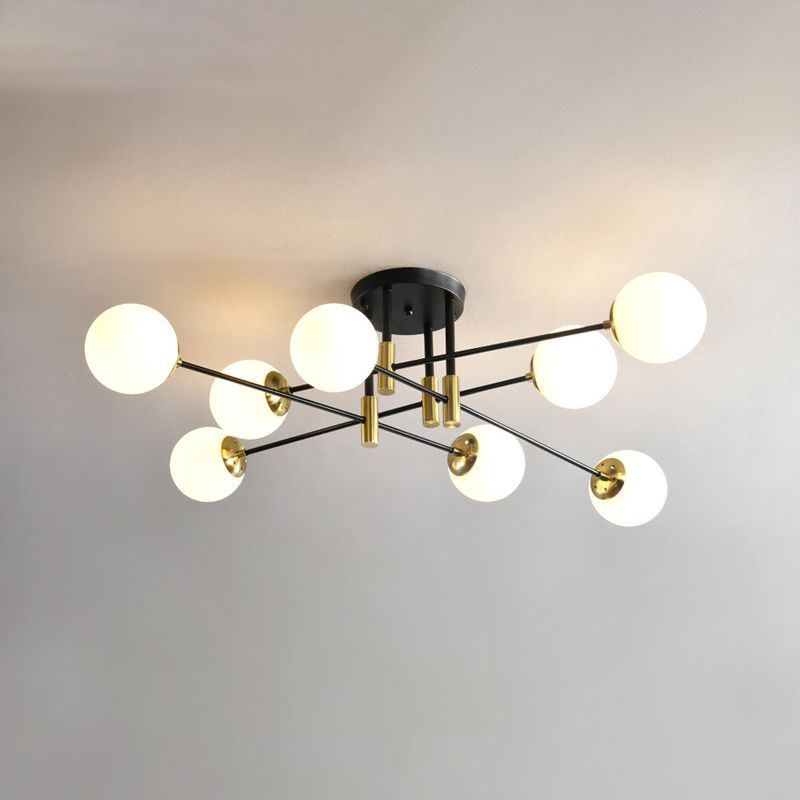 Ball Glass Shade Ceiling Light Modern Bedroom Ceiling Lamp Fixture
