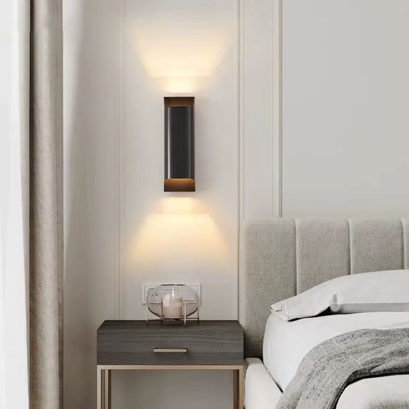 Modernism Wall Sconce Black Sconce Lighting with Copper for Hallway