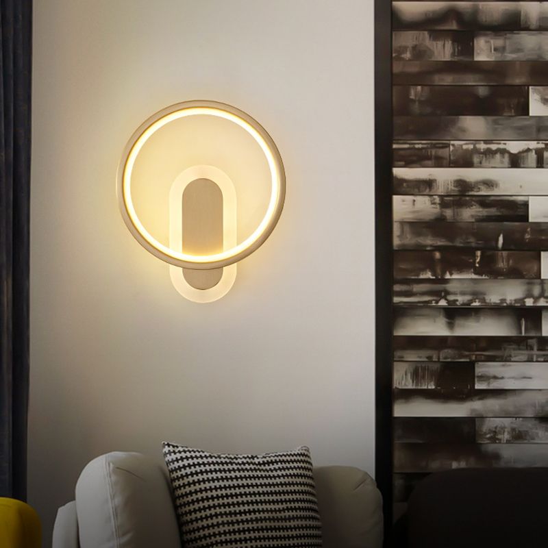 2-Light Round Wall Sconce Light Modern Metal Wall Sconce Lighting