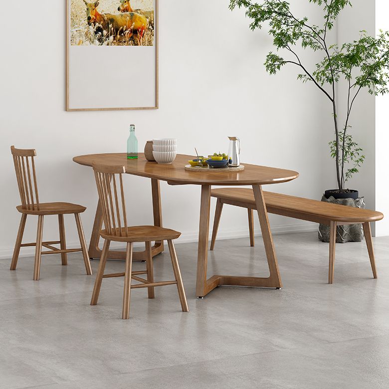 Mesa de comedor moderna de forma oval