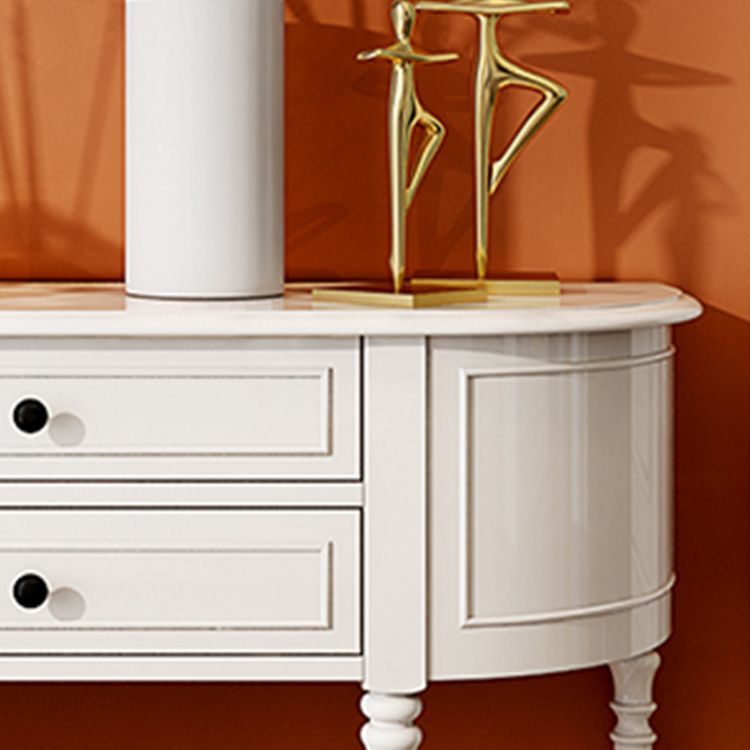 Mid Century Modern Wood Console Table Half Moon End Table for Hall