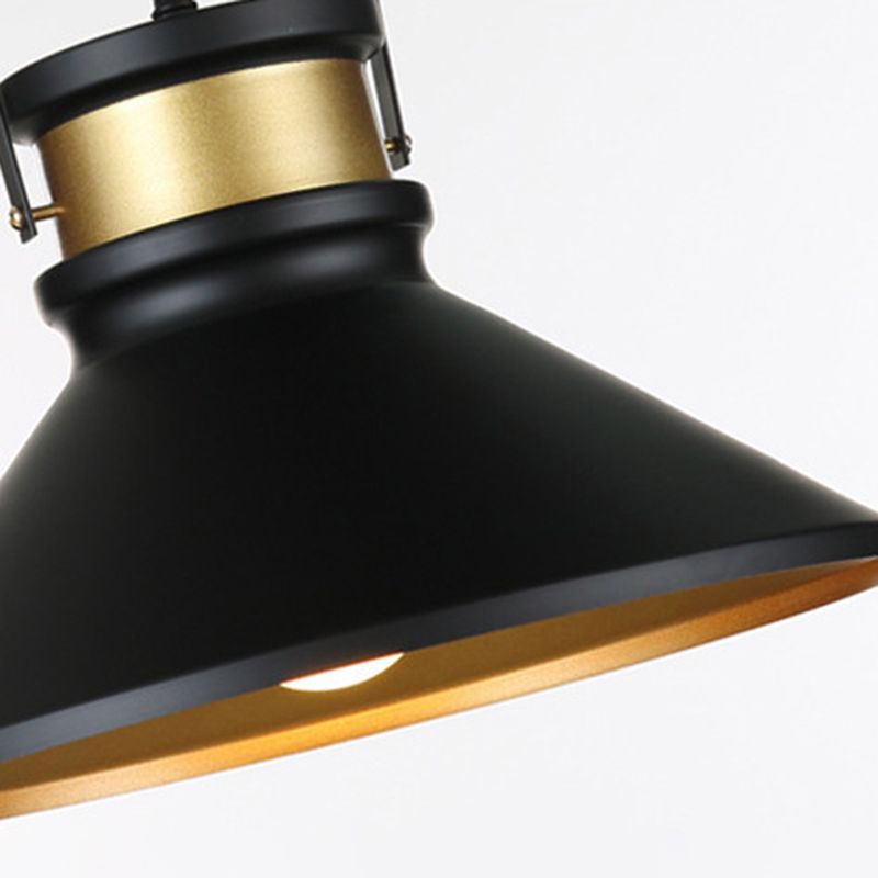 Industrial Style Cone Shaped Pendant Lighting Metal Hanging Pendant Light in Black