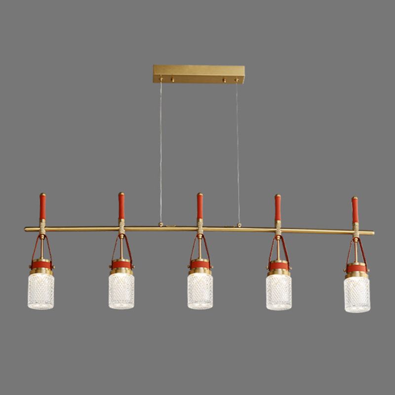 Jar baratto acrilico soggiorno illuminazione a sospensione moderna moderna decorazione a led in metallo isola lampade