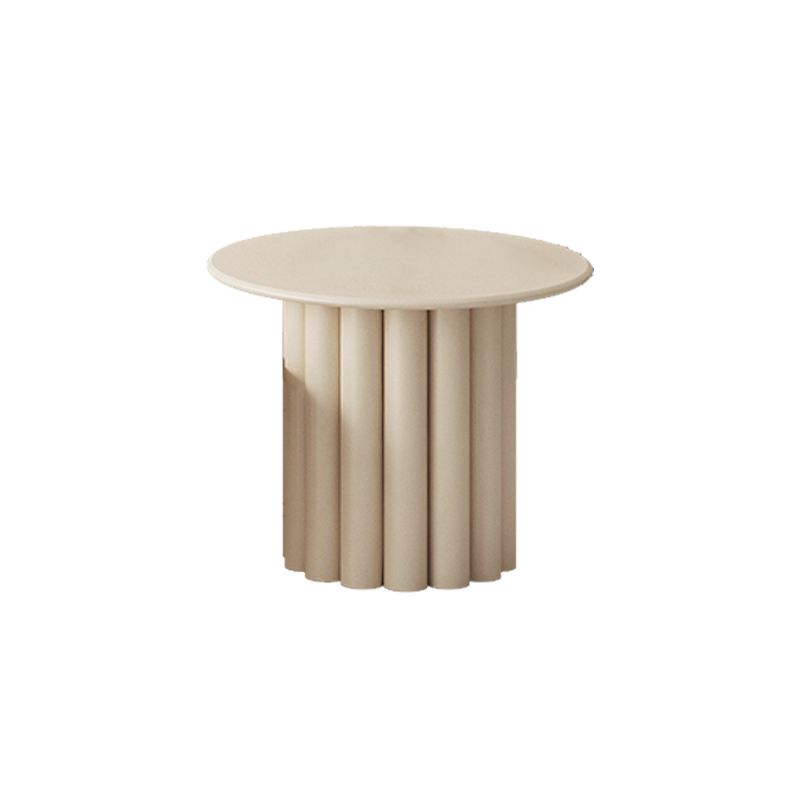 Modern Artificial Wood Coffee or End Table Round Coffee Table in Beige