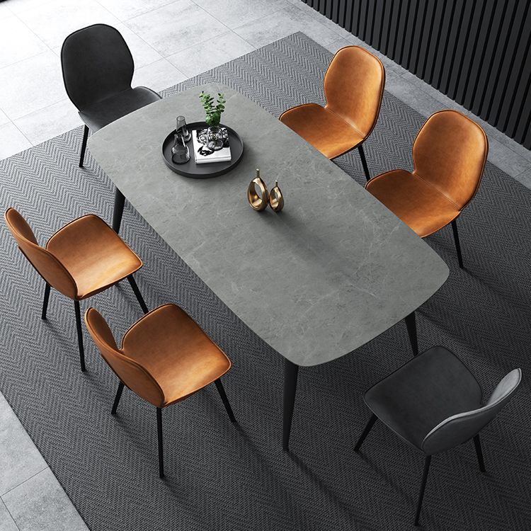 Modern 1/4/7 Pieces Dinette Set with Grey Sintered Stone Top Rectangle Dining Table Set