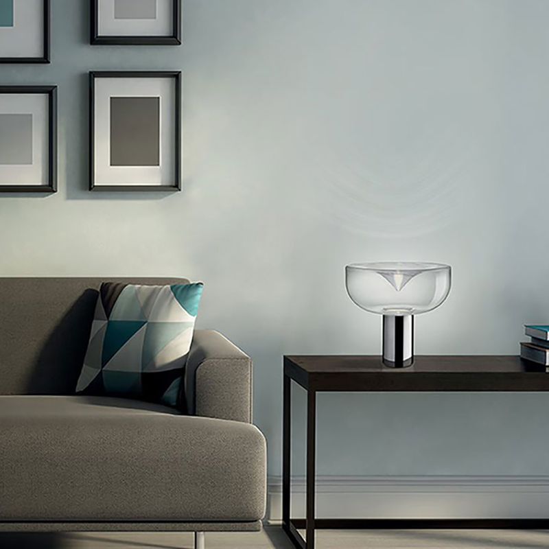 Bowl Night Table Lamps Modern Style Glass 1 Light Table Lamp for Living Room