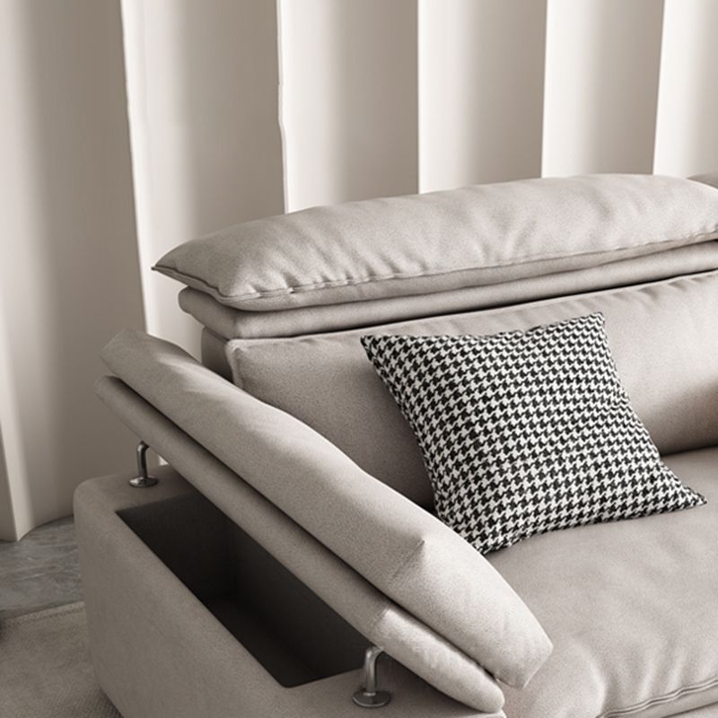 Stationary Stain Resistant Faux Leather Living Room Square Arm Sofa