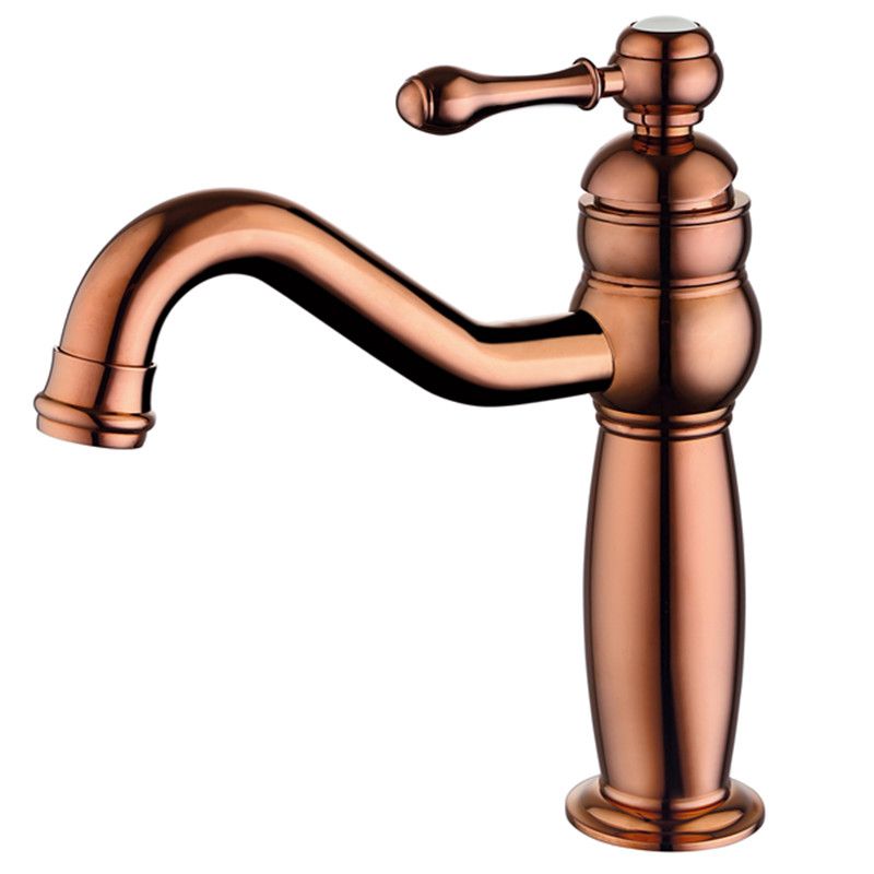 Traditional Centerset Faucet Lever Handles Gooseneck Arc Solid Brass Faucet