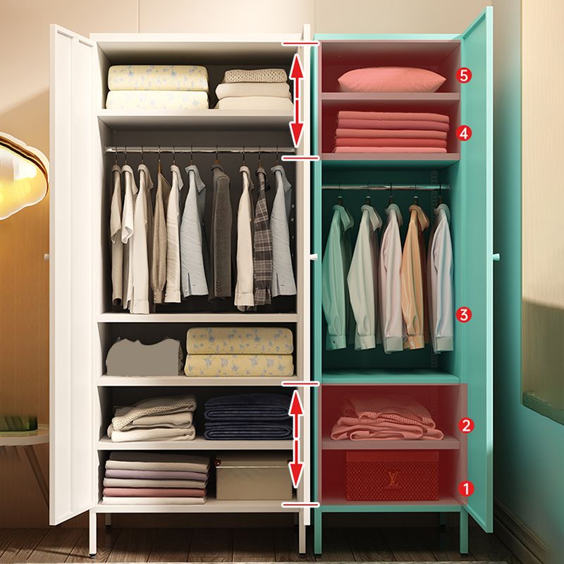 Contemporary Style Wardrobe 1-Door Metal Wardrobe Closet for Bedroom