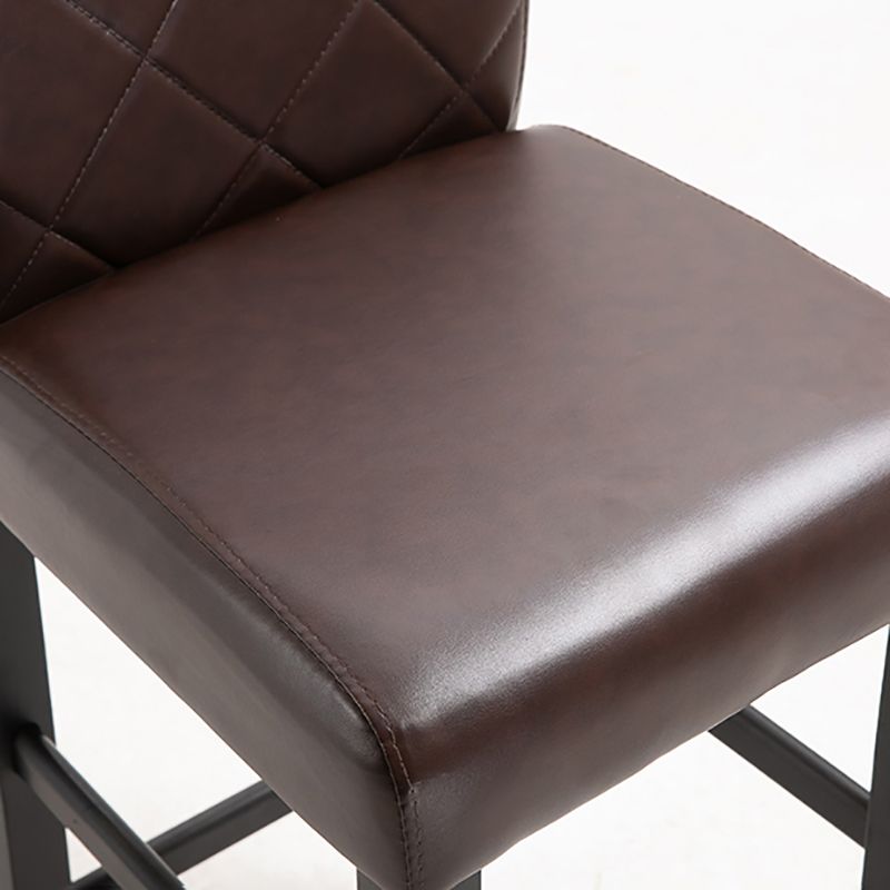 Contemporary Leather Solid Wood Barstool Bristol Bar Stool with Low Back