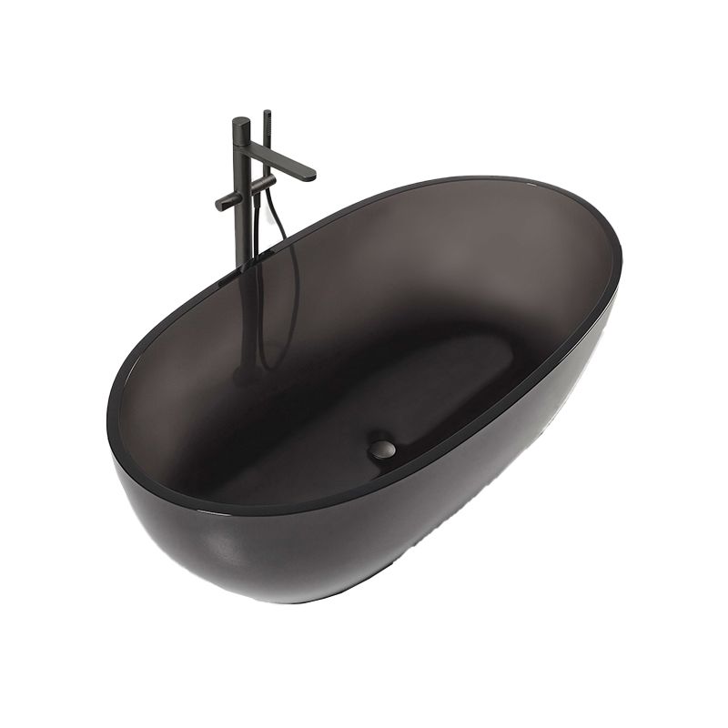 Bathroom Acrylic Oval Tub Soaking Freestanding Bathtub , 22.05" Tall