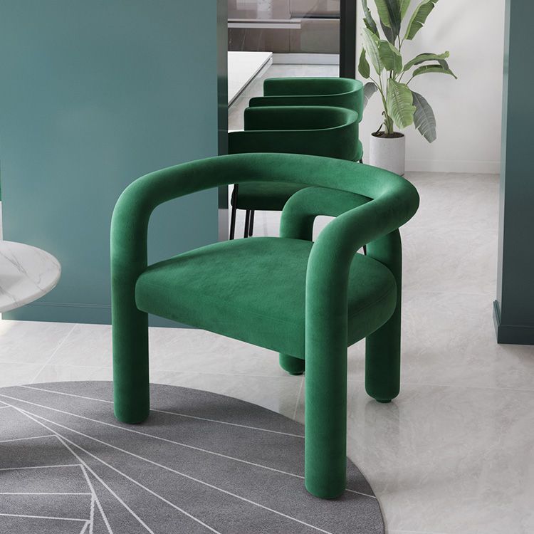 Sillas de comedor de cocina de estilo moderno con respaldo abierto y sillas laterales con brazo