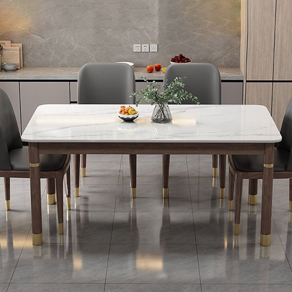 Medieval Modern Stone Dining Table 4 Rubber Legs Table for Dining Room