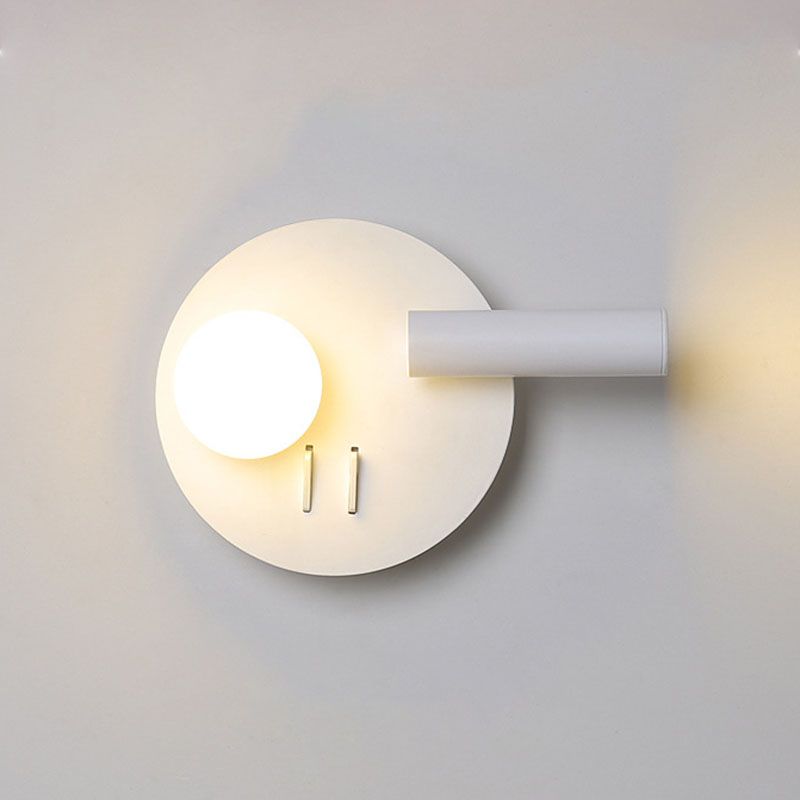 1-Light Minimalisme Acrylique Murce Murce Lampe légère murale blanche pour chambre à coucher