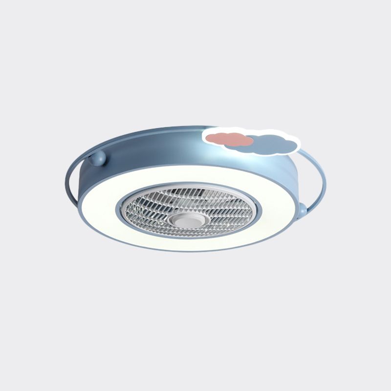 Fan Blue/Pink LED Afferty Acrilico SEMILE SEMI SEMI SEMI SEMI SEMI FLUSHETTO CON ORNAZIONE DI CUORE/CLOUP TOUND/AMORE, larghezza 23,5 "