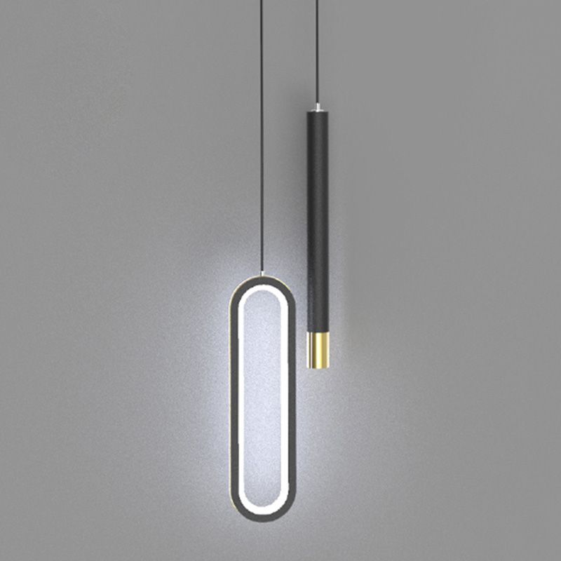 Modern Lighting Rectangle Shaped Black Metal Pendant Light 14W Led Drop Light