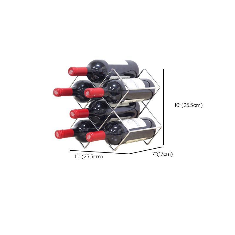 Contemporary Metal Wine Rack Bottle Tabletop Or Countertop Free-Stand Bottle Holder