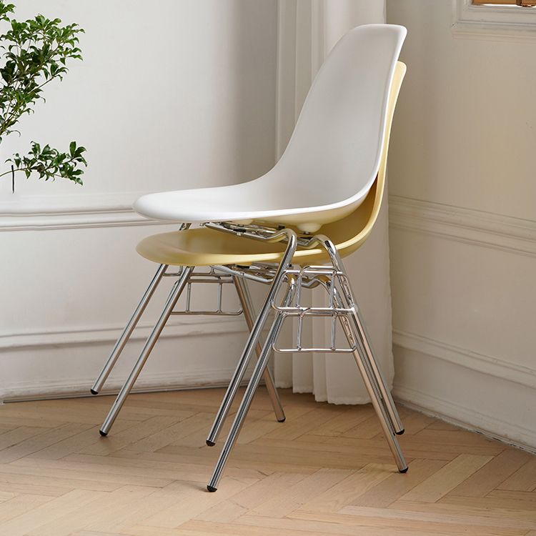 Modern Design Armless Solid Back Chair Plastic Stacking Side Chairs