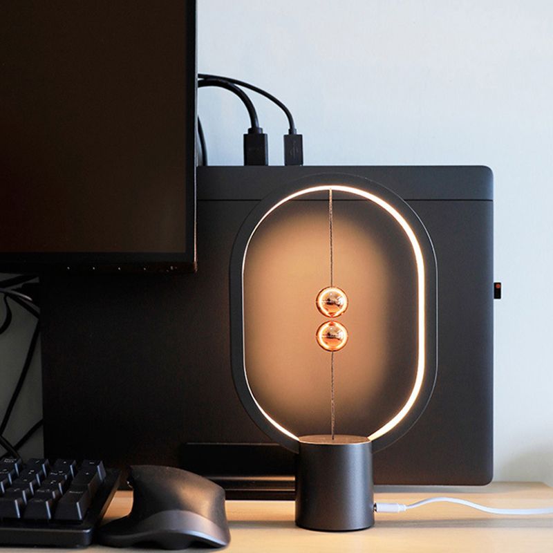 Macaroon Plastic Table Light 1-Light Bedroom LED Nightstand Lamp with Touch Switch