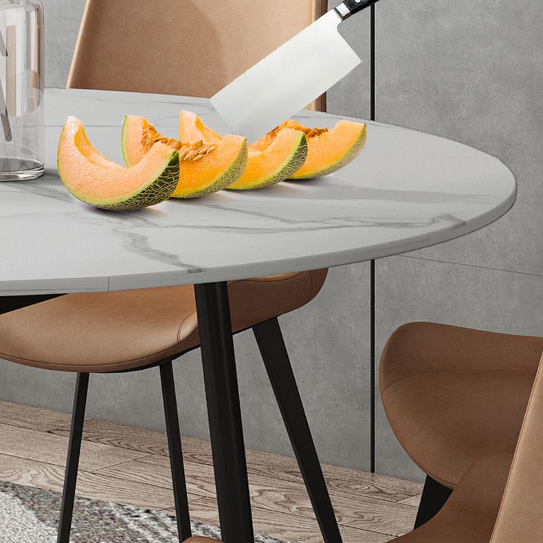 Round Dining Site Table Simplicity Stone Dining Table with Drop-Leaf,51"L x 51"W x 29.5"H