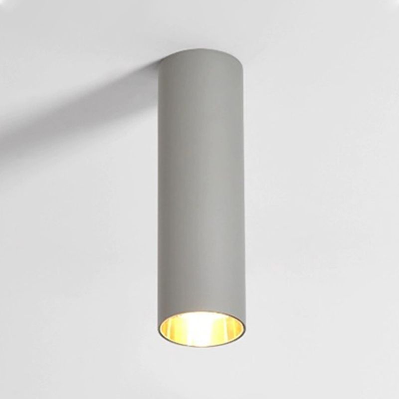 Forma cilindrica LED Lampada da Soffitto Moderna Alluminio 1 Luce Flush Mount per Shop