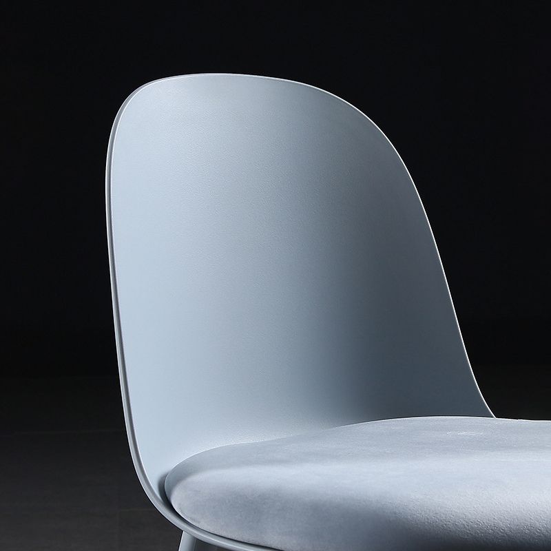 Silla sin brazos de comedor de plástico escandinavo, silla con respaldo sólido para el hogar