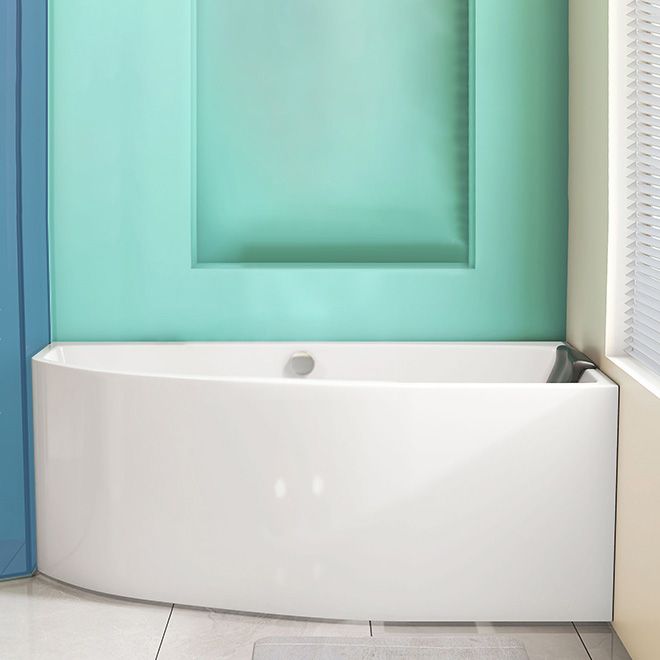 White Corner Bath Freestanding Acrylic Soaking Modern Bathtub