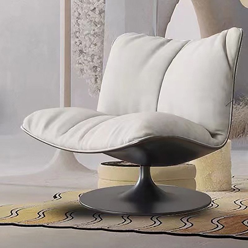 Contemporary Swivel Accent Chair Suede Lounge Chair in 38"L x 34"W x 19"H