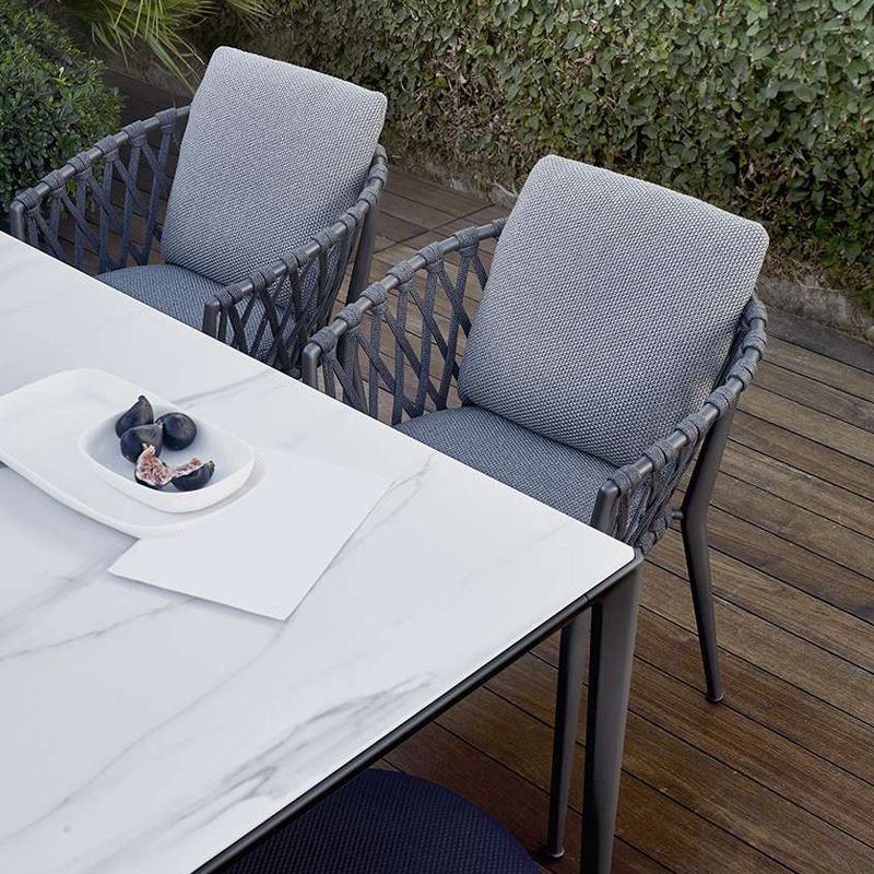 Boho Style 1/7 Pieces Dining Stone Set Rectangle Dining Table Set