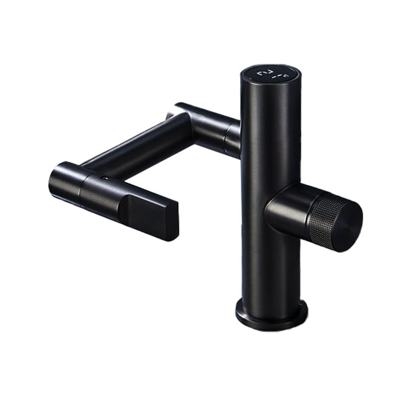 Basic Sink Faucet Knob Handle Copper Bathroom Faucet with Digital Display Screen Led