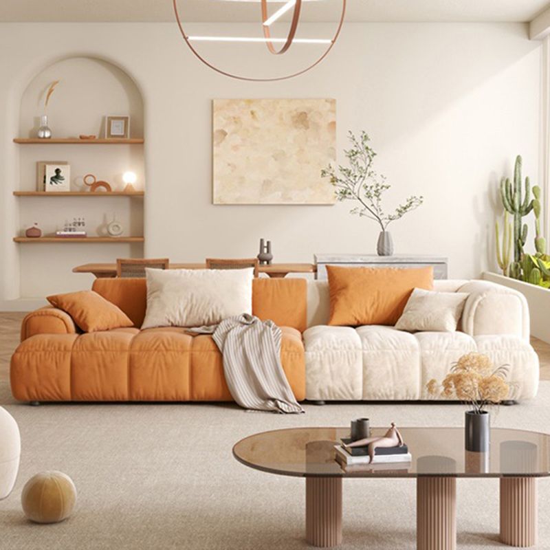 25.6" H Scandinavian Sectional Sofa L-Shape Fabric Sectional