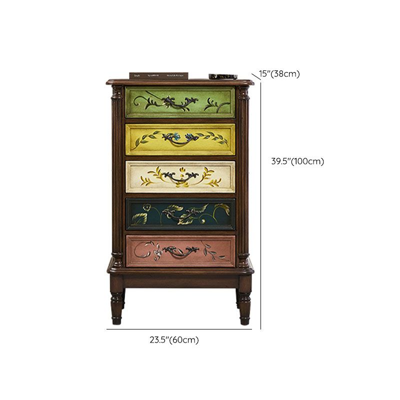 Traditional Style Vertical Lingerie Chest Wood Storage Bachelor Chest for Bedroom