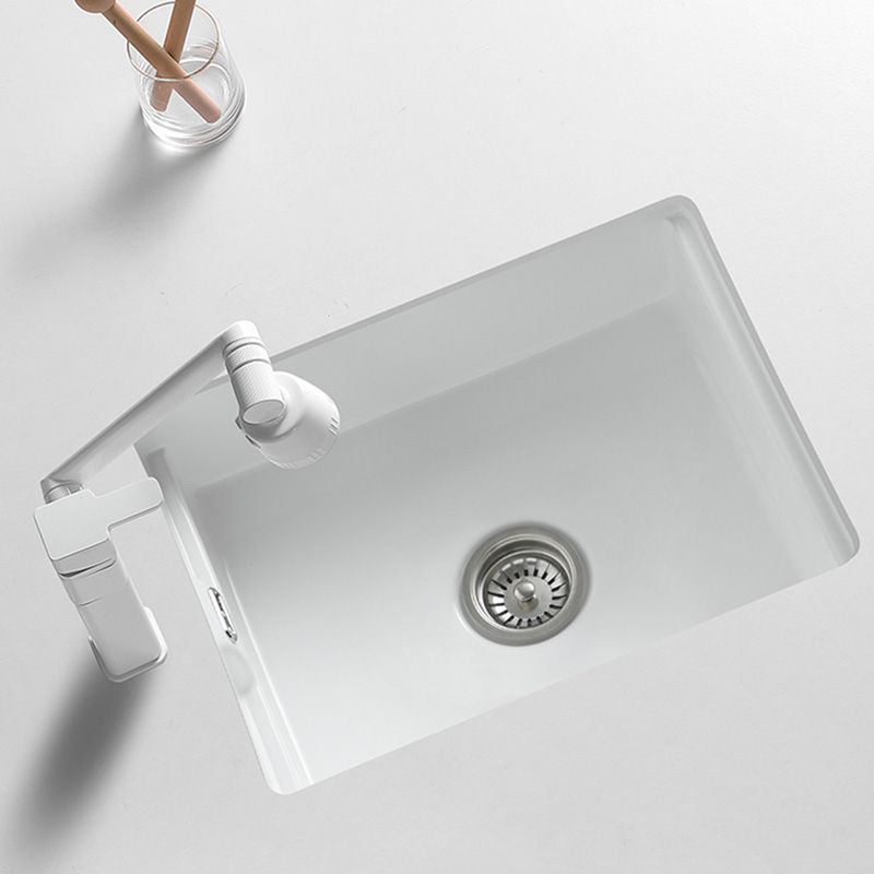 Traditional Undermount Bathroom Sink Rectangular with Faucet Basin Sink