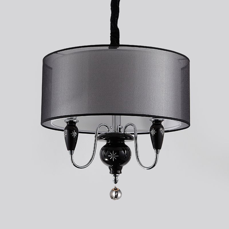 Fassoso lampadario in tessuto a 3 luci Classic Classic Black Drum Dining Room Aipant Segret