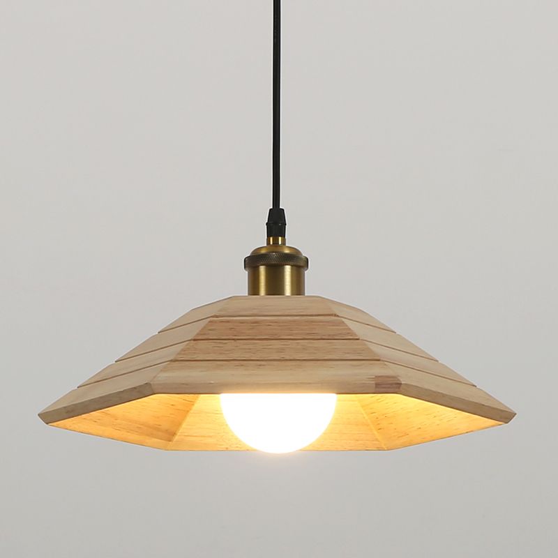 Forme de couverture de pot de bois Lumières suspendues modernes 1-Light Hanging Mount Fixture