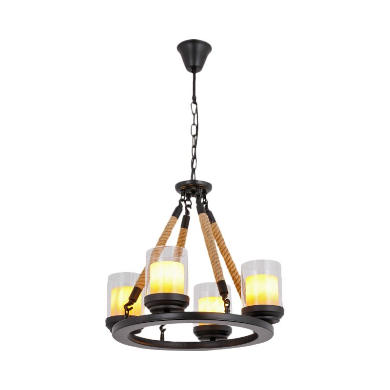 Wagon Wheel Metal Chandelier Light Rustic Style 6/8/10 Lights Dining Room Hanging Light in Black