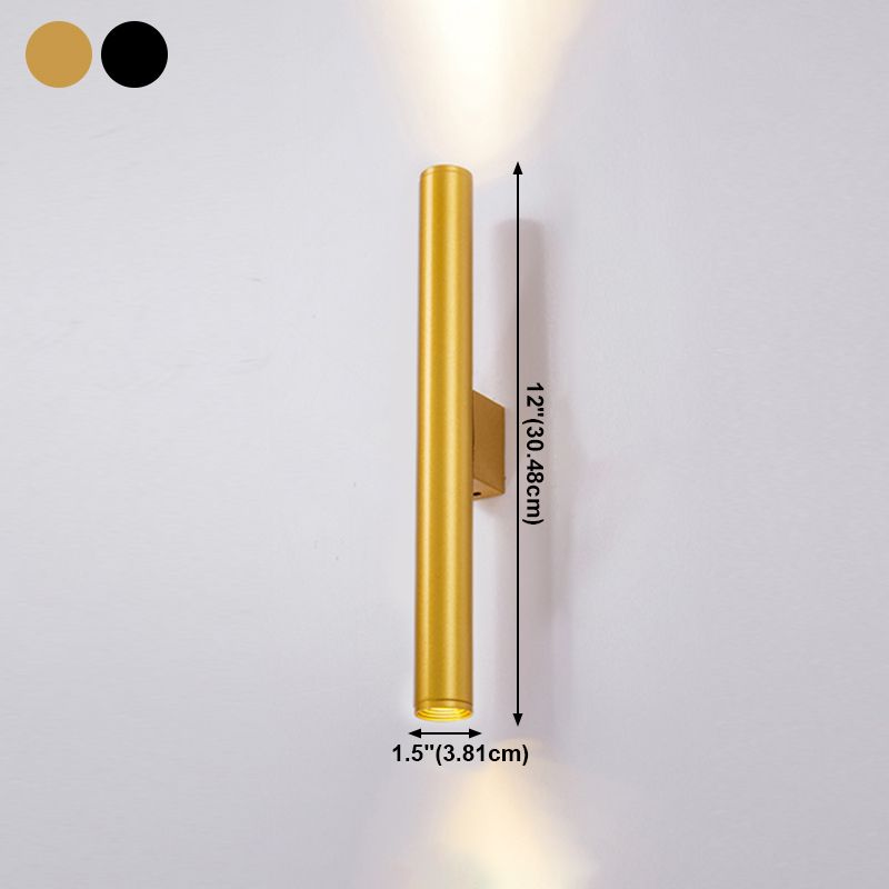 Moderne Aluminium Wandleuze Zylinderform 2 Lichter Wandleuchte für Schlafzimmer