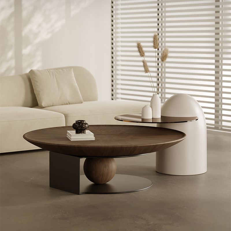 Abstract Coffee or End Table Contemporary Solid Wood Coffee Cocktail Table