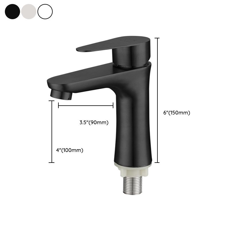 Circular Vessel Faucet Lever Handle Stainless Steel Bathroom Faucet with Water Hose